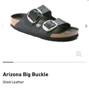 Birkenstock black with silver buckle